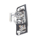 Right-side exterior door handle housing, silver frame with latch parts