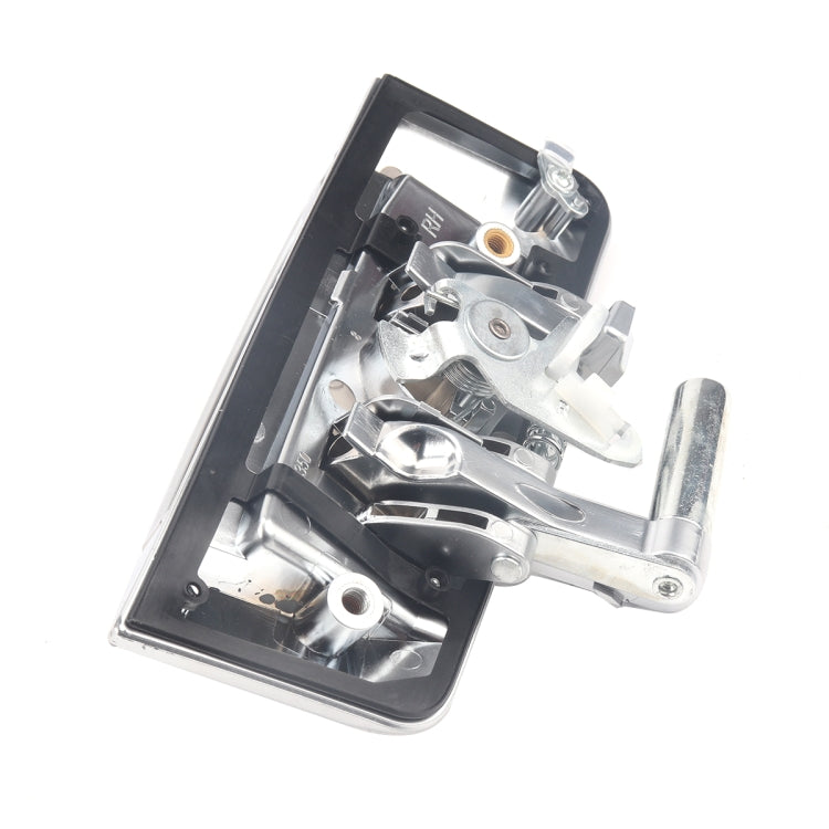 Car door outside handle pair, underside view showing metal latch assembly
