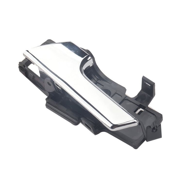 Left inside door handle assembly with chrome lever and black mounting base
