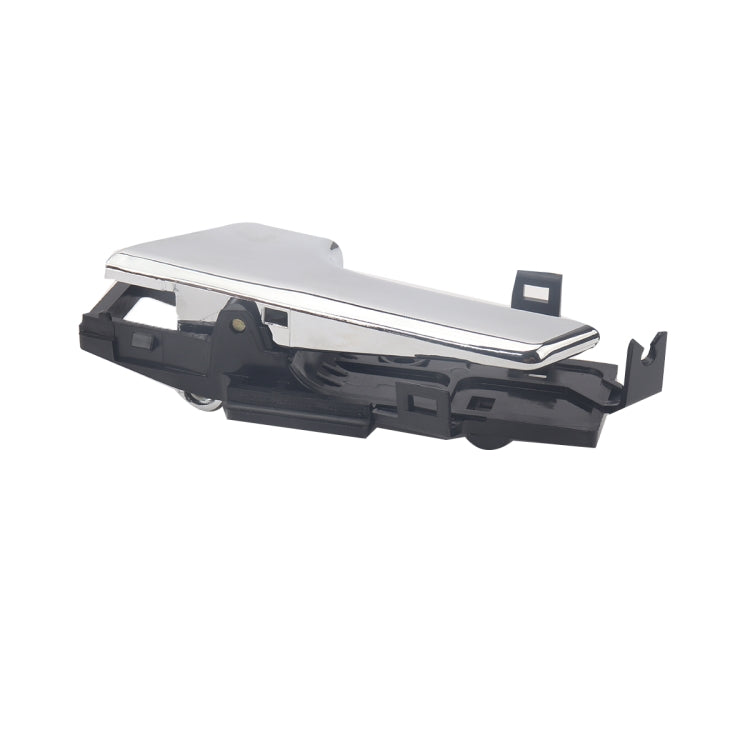 Left inside door handle with chrome lever, black housing, and mounting clips