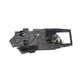 Left inside door handle underside view with black housing and metal latch pieces