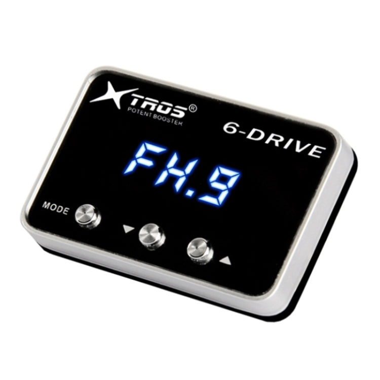 TROS 6-Drive electronic throttle controller, black screen with blue FX.9 readout
