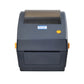 Thermal receipt printer front view with top paper roll cover and round status light