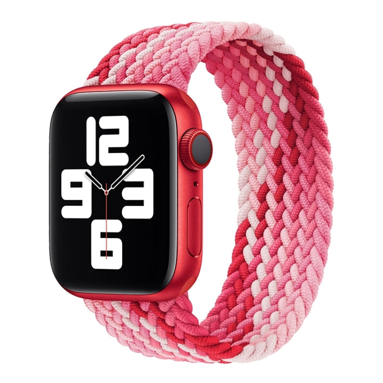 Apple Watch replacement watch band, strawberry red woven nylon with metal pin clasp
