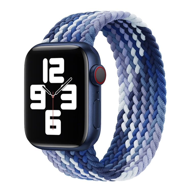 Apple Watch replacement watch band, blue woven nylon with metal pin clasp