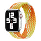 Apple Watch replacement watch band, orange and yellow woven nylon with metal pin clasp