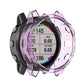 Half-coverage TPU protective case, transparent purple, fitted on smartwatch screen
