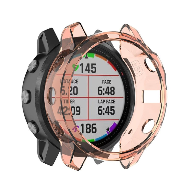Half-coverage TPU smartwatch protective case, transparent orange finish