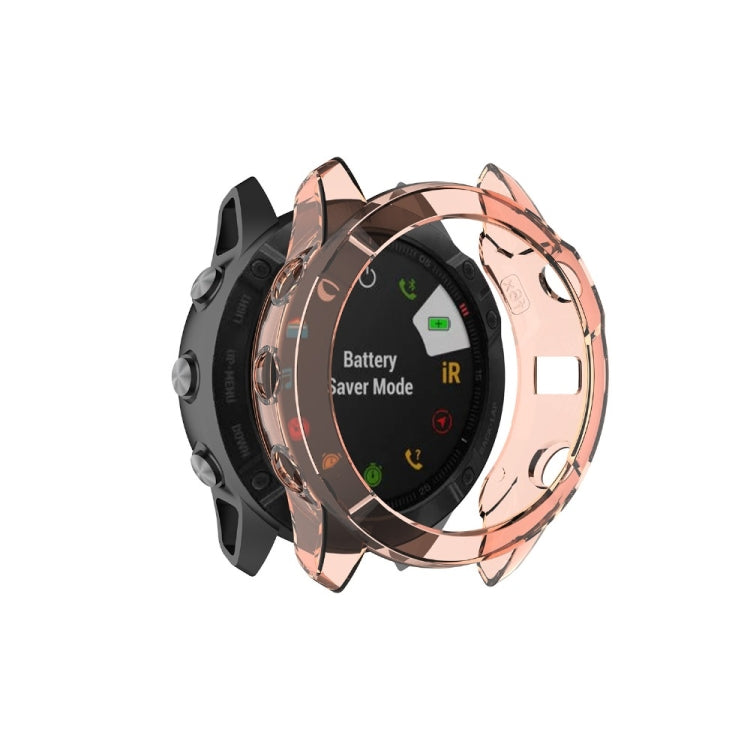 Half-coverage TPU smartwatch protective case, transparent orange finish