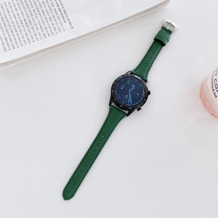 Small Waist Lychee Texture Leather Replacement Strap Watchband, 20mm, 22mm