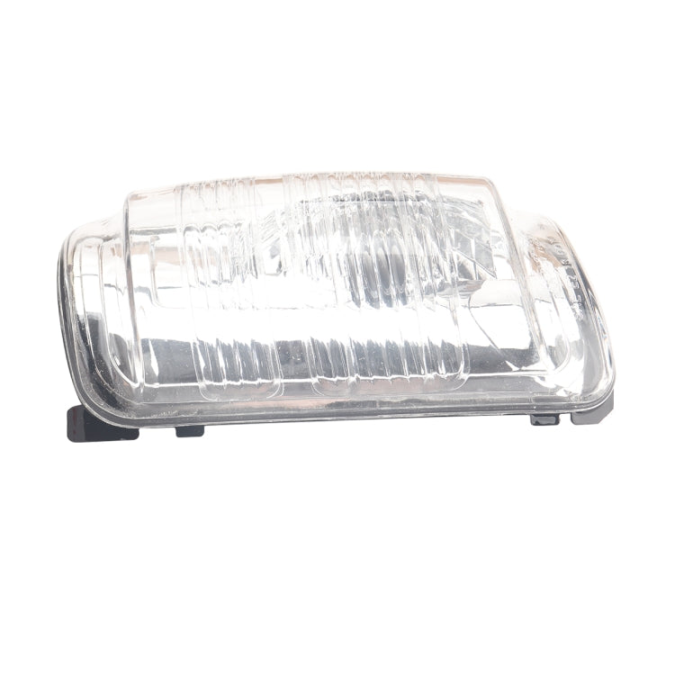 Car mirror indicator lamp cover with clear lens and black base, front view