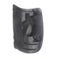 Car mirror indicator lamp cover rear shell, black plastic with clips and cutouts