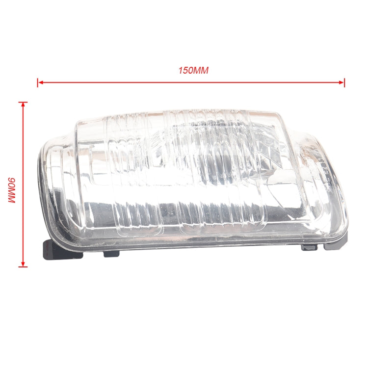 Car mirror indicator lamp cover, clear lens, black base; 150mm x 110mm