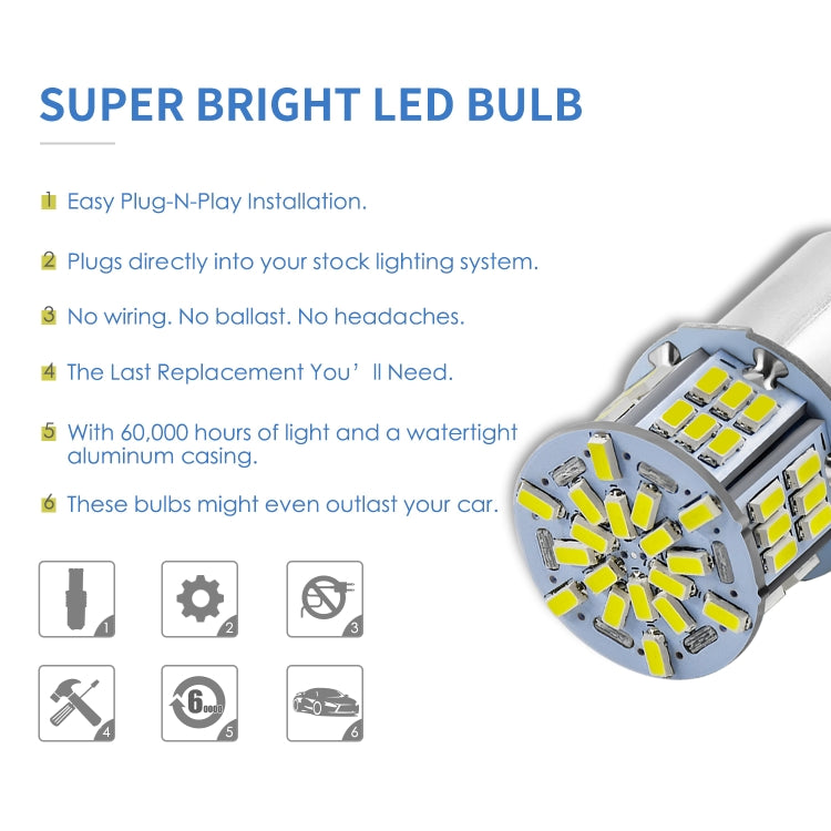 LED brake bulb with silver housing and multi-SMD circuit board on the front