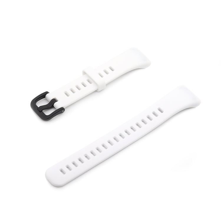 White silicone watch band with buckle and adjustment holes, for Honor Band 6