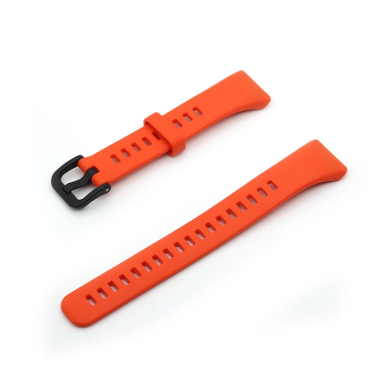 Orange-red silicone watch band with buckle and adjustment holes, for Honor Band 6