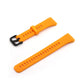 Orange silicone watch band with buckle and adjustment holes, for Honor Band 6