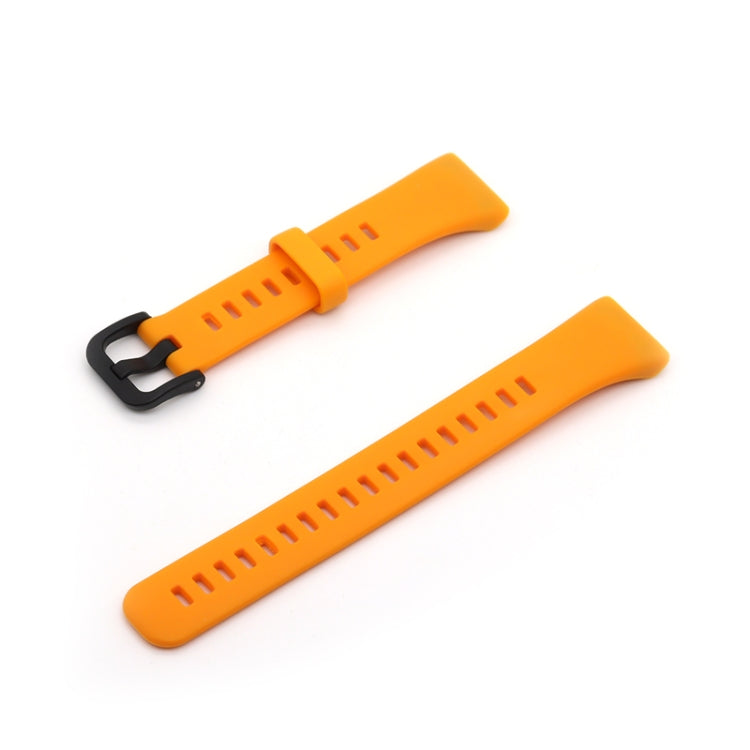 Orange silicone watch band with buckle and adjustment holes, for Honor Band 6