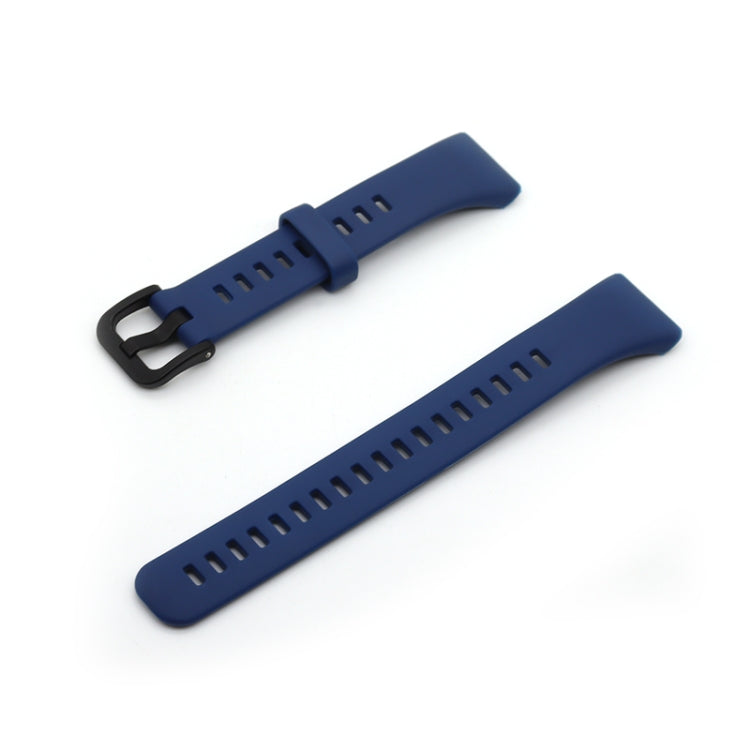 Dark blue silicone watch band with buckle and adjustment holes, for Honor Band 6