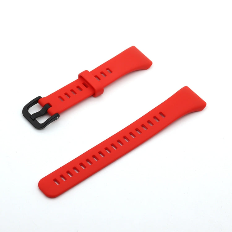 Red silicone watch band with buckle and adjustment holes, for Honor Band 6