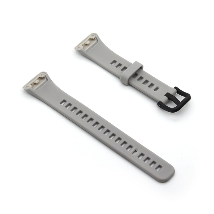 Silicone watch band replacement in dark gray with pin-and-loop clasp and perforations