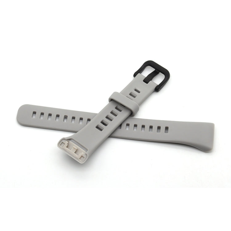 Silicone watch band replacement in dark gray with buckle clasp and multiple adjustment holes