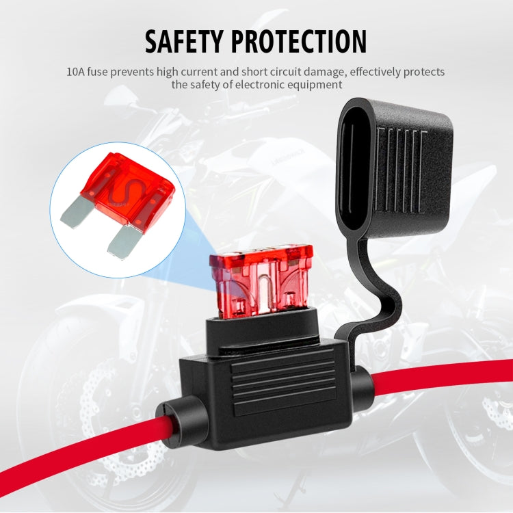 Inline fuse holder with red and black battery cable and SAE plug connector