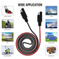 Coiled double SAE socket cable with black-and-red wiring and two connector ends