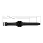 SKMEI LED digital watch black leather strap, side view with buckle and touch display