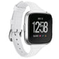 White genuine leather smartwatch wrist strap with metal buckle for Fitbit Versa 2