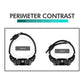 Black digital sport watch size diagram with front case perimeter measurements