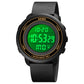 SKMEI round digital LED wristwatch with gold bezel ring and green backlit display