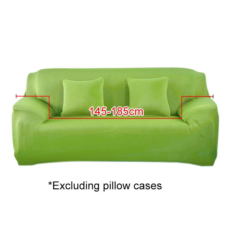 Lime green sofa cover with elastic stretch fit; size 145-185cm shown