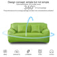 Lime green full-coverage sofa cover with snug wrap shown with 360-degree coverage