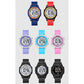 Multifunction digital LED watch set with colorful silicone straps, round luminous screens