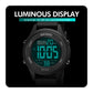 SKMEI digital LED watch with luminous green display and black silicone strap