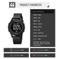 SKMEI digital LED watch with black silicone strap and round screen with digits