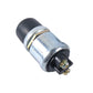 Engine start button switch with black rubber cap and metal collar, exposed screw terminal