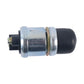 Engine start button switch with metal mounting flange and black rubber end cap
