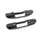 Black paddle clip holders with strap opening and screw mounting holes, pair