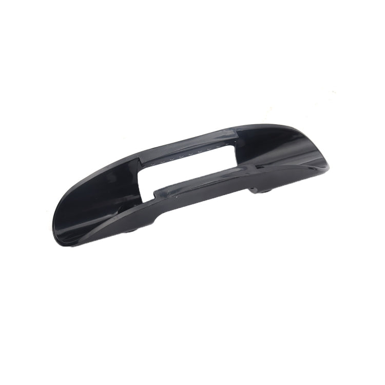 Black plastic paddle clip holder with long strap channel