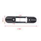 Black plastic paddle clip holder with front strap slot and two mounting holes