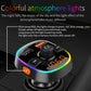 Black car FM Bluetooth MP3 player transmitter with colorful RGB ring lights
