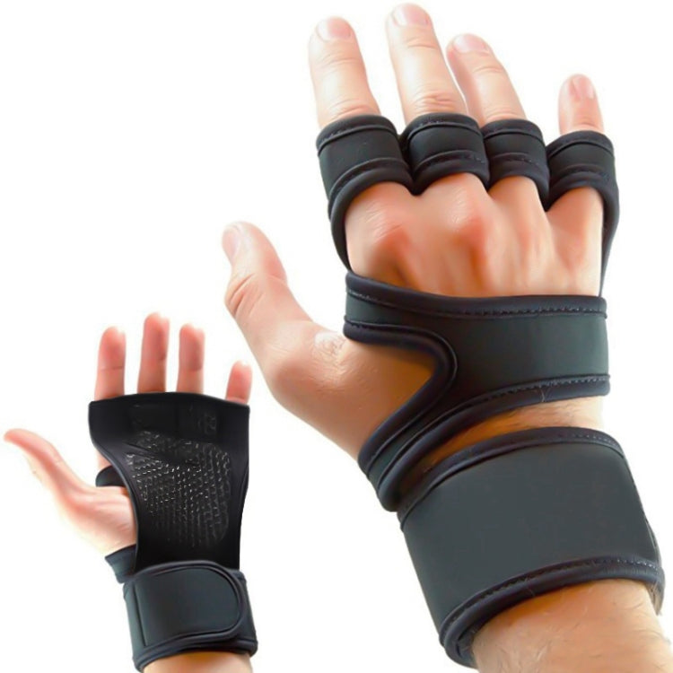 Black silicone grip riding exercise gloves, full coverage with thumb and wrist bands