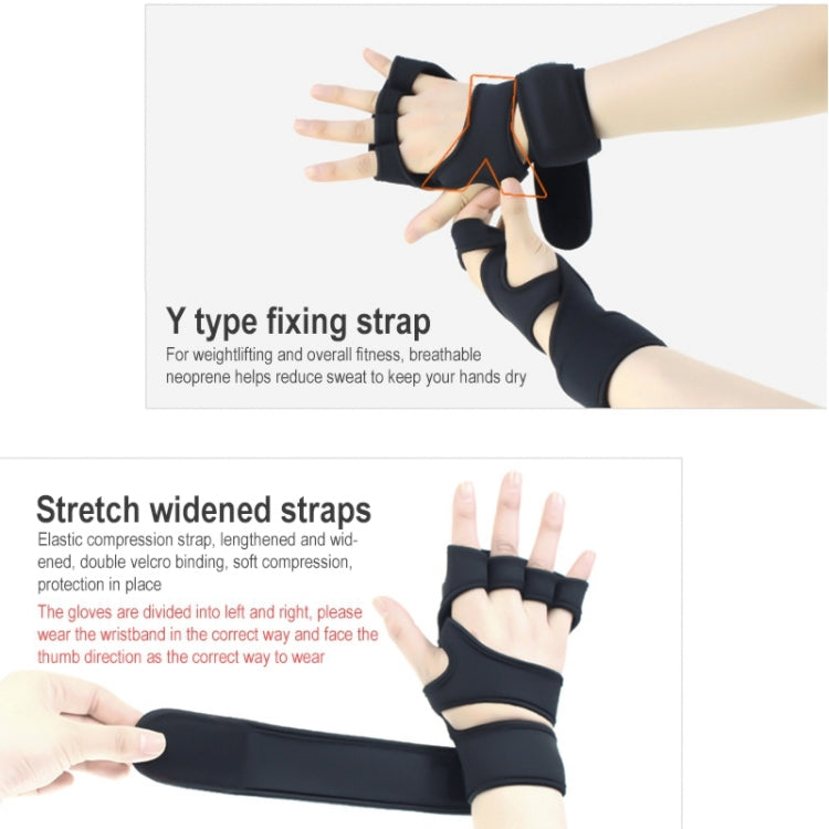Black exercise gloves with adjustable finger straps and supportive wrist band fastening