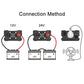 Power inverter connection method diagram for 12V and 24V battery wiring terminals