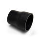 Black rubber intake hose reducer sleeve, curved cylindrical shape