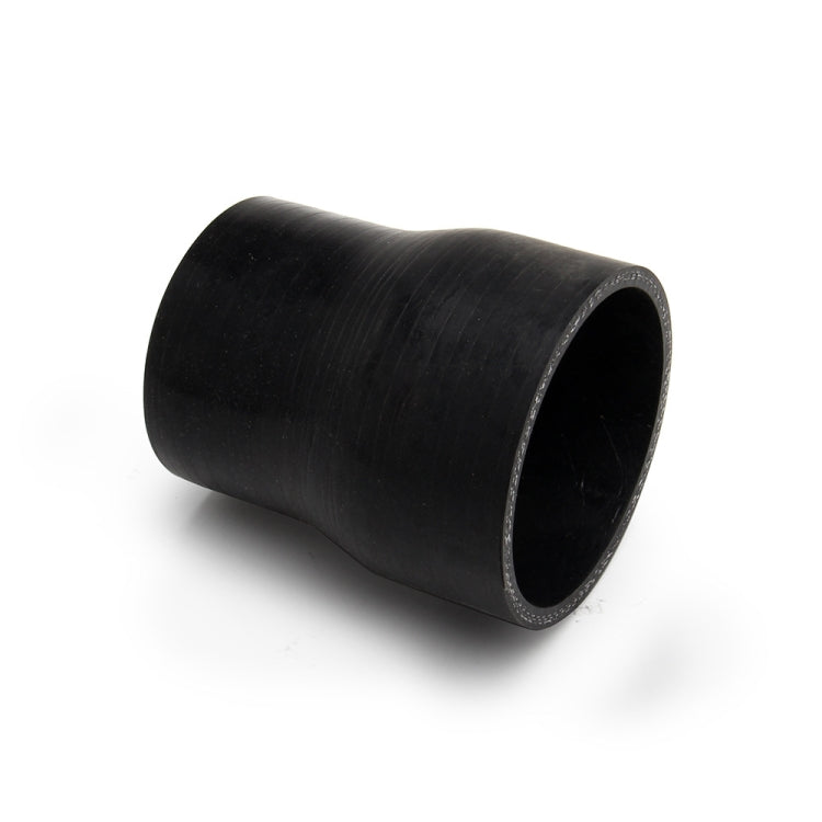 Black rubber intake hose reducer sleeve, curved cylindrical shape