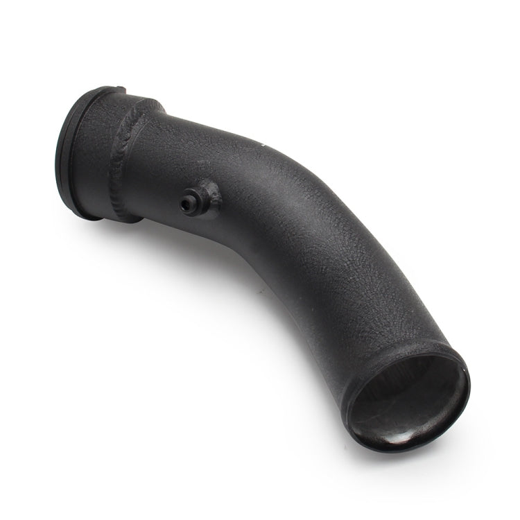 Black rubber intake elbow hose with small sensor nipple and flanged end