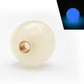Luminous round shift knob, white glow style with brass threaded opening